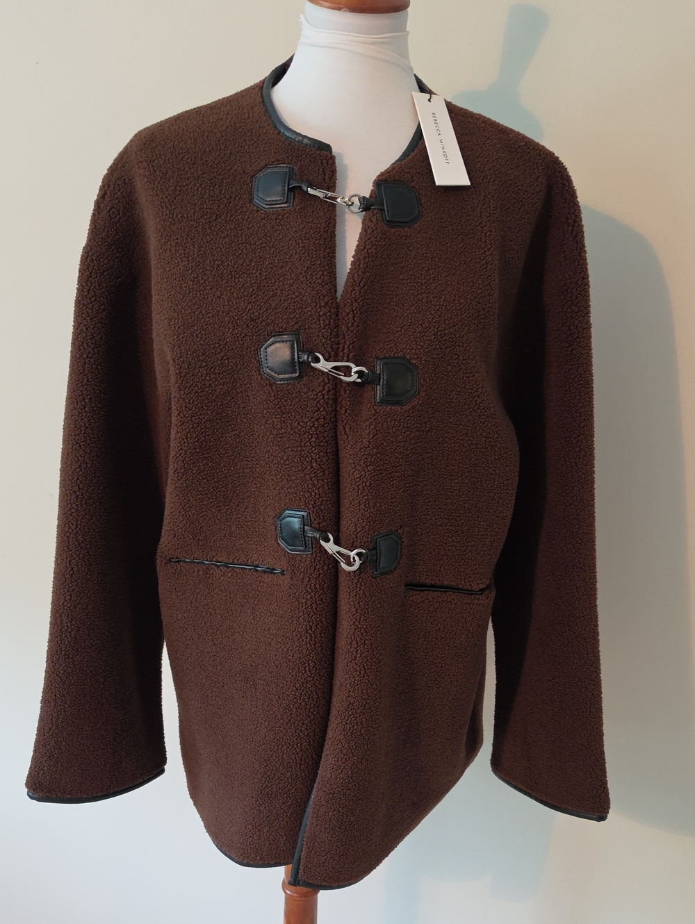 Rebecca Minkoff Shearling Toggle Chocolate Jacket